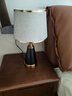 宅品（home taste）中式古典台灯中国风感应轻奢台风卧室可调光高级感触摸床头灯复古 【金边亚麻罩】 触摸开关+三色变光 5W 实拍图