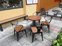 莲花雨（LIANHUAYU）防腐木阳台桌椅户外休闲别墅咖啡奶茶店庭院防水塑木桌椅组合套件 【圆桌直径70】一桌四椅 实拍图