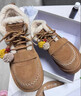 百丽（Belle）姜饼屋毛球挂饰雪地靴女冬季增高加绒保暖棉鞋F2Y1DDD5 棕色-毛里【沈羽洁推荐】 35 (225mm) 实拍图