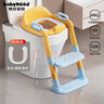 世纪宝贝（babyhood）儿童马桶辅助器 宝宝阶梯架坐便圈扶手架座便器 PU软坐垫 天空蓝 实拍图