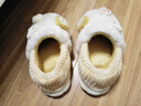 利达妮（TZLDN）包跟棉拖鞋女秋冬季2025新款孕妇月子鞋室内家居防滑保暖毛绒棉鞋 白色【可爱饭团】 38-39 【适合37-38】 实拍图