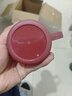 玻璃水杯商务杯大容量男女生带盖泡茶饮水礼品杯家用把手杯 红色 500ml 1只 实拍图