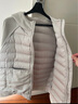 雪中飞（SNOWFLYING）轻薄鹅绒羽绒服女士2025新款卫衣拼接时尚保暖百搭秋冬保暖外套 米白 L 175/110-120斤 实拍图