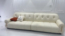 冬熊棉花糖真皮沙发法式奶油风客厅小户型轻奢白色钢琴键云朵沙发 【大四人位3.1米】 生态皮【豪华版】乳胶+4CM紫罗兰 实拍图