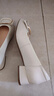 百丽情人节礼物法式小方糖气质平跟鞋女百搭淑女单鞋A6Z1DAQ4 米白 36 实拍图