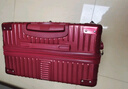 喜朗顿结婚行李箱女方新娘陪嫁箱婚礼酒红色拉杆箱嫁妆密码箱婚嫁皮箱子 酒红色-直角铝框款 24英寸 【需托运】 实拍图