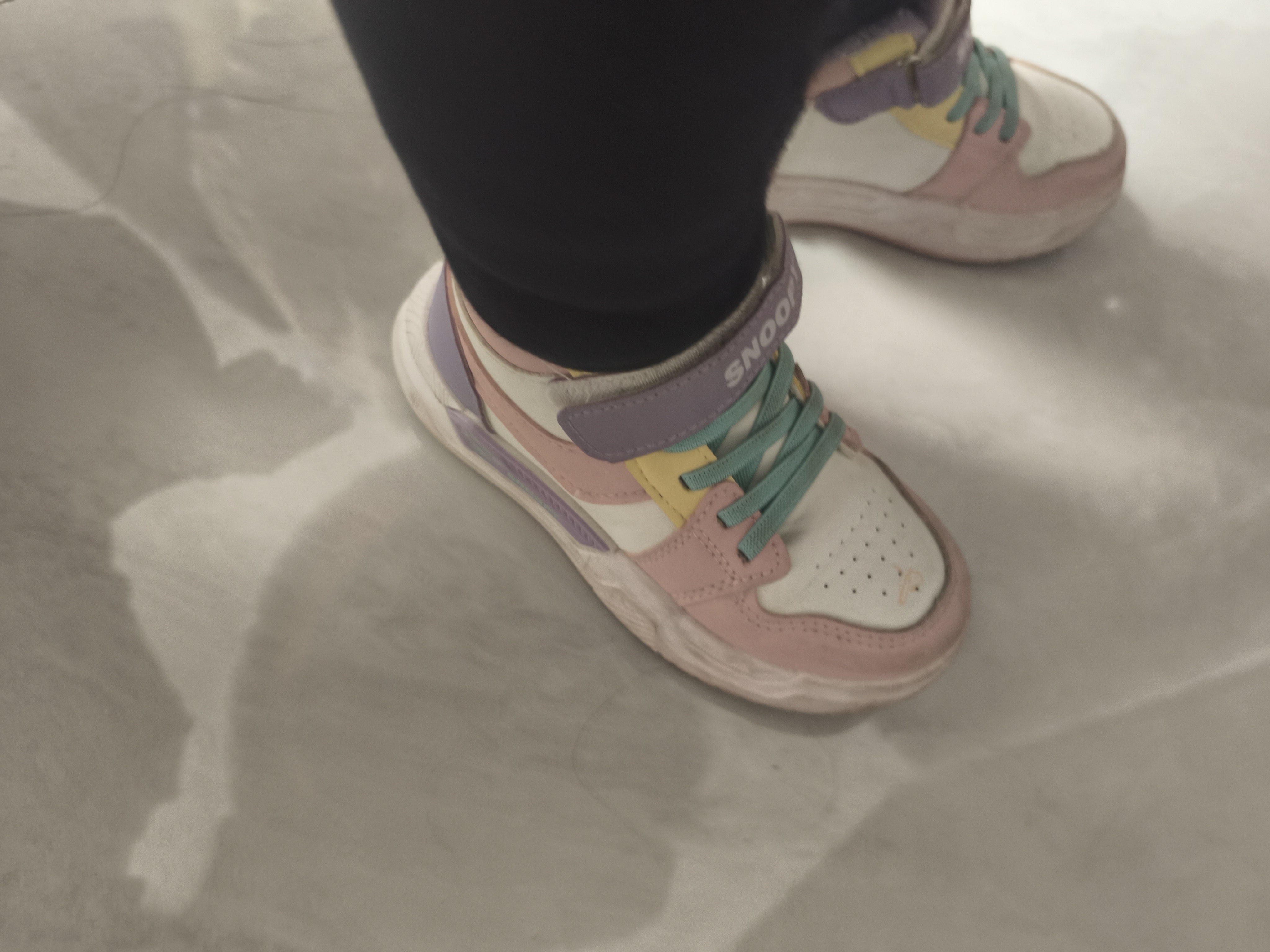 SNOOPY史努比童鞋儿童运动鞋男女童冬季保暖二棉高帮板鞋7957白粉紫29 实拍图