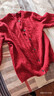 优衣库女装纽花圆领针织开衫/毛衣外套空调衫通勤秋冬新款481477 16 红色 L 实拍图