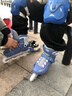 欧欧轮滑鞋儿童溜冰鞋男女童初学套装中小学滑轮滑冰旱冰鞋成人直排轮 蓝-八轮全闪+头盔护具+铝合金支架 L (适合12岁-成人)平时鞋码37-41 实拍图