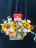 琐拉鲜花速递向日葵玫瑰混搭花束花篮生日礼物全国同城配送 香槟向日葵混搭手提花篮 实拍图