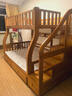 精冠胡桃木 实木儿童上下床双层床组合大人两层上下铺木床高低子母床 梯柜款 上铺宽130下铺宽150 实拍图