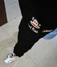 大嘴猴（paul frank）裤子男士秋冬季休闲裤男裤宽松运动小脚束脚卫裤男 黑色 加绒 XL 实拍图