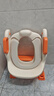 世纪宝贝（babyhood）儿童马桶辅助器 宝宝阶梯架坐便圈扶手架座便器 PU软坐垫 清新橙 实拍图