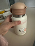 史努比（SNOOPY）儿童保温杯带吸管直饮男女小学生316不锈钢喝水杯子双盖壶500ml咖 实拍图