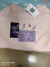真维斯（Jeanswest）t恤女长袖2025秋季潮纯棉宽松上衣女小清新印花体恤时尚灰粉L 实拍图