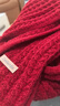 百搭韩版针织毛线红色围巾女2024圣诞冬季高级感新年礼物情侣围脖 针织围巾-酒红色-1个装-保暖 1 实拍图