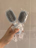 名创优品（MINISO）梳子升级款立式长柄骨梳美发梳造型梳生日礼物女 带清洁刷 蓝色 实拍图