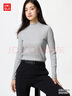 优衣库女装罗纹高领T恤/长袖小高领内搭479588 03 灰色 M /160/84A 实拍图