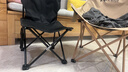 野徒者户外折叠椅露营椅子躺椅便携折叠月亮椅小凳子折叠凳钓鱼凳 【店长力荐】暖沙黄+收纳袋 出口质量加粗 实拍图