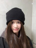 何健弓抽绳堆堆帽女秋冬显脸小包头冷帽大头围护耳保暖卷边针织毛线帽子 抽绳堆堆帽【灰色】 一拉即堆丨大脸显小丨保暖亲肤 实拍图