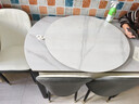 丰舍 餐桌 岩板实木餐桌椅组合现代简约家用小户型餐台可伸缩折叠饭桌 1.2米黑白色【雪山白岩板】 一桌四椅 实拍图