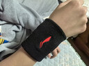 李宁（LI-NING）护腕男女专业运动扭伤防护篮球健身羽毛球擦汗高弹拉伸护手腕套 949深黑 均码【一只装】 实拍图