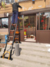欧因人字伸缩梯铝合金折叠梯加厚工程梯子多功能便携升降楼梯L  多功能3.3+3.3米=直6.6米 实拍图