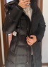 坦博尔鹅绒服女长款连帽收腰显瘦加厚保暖女士羽绒服550890D极光黑170 实拍图