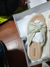 森达拖鞋女夏季外穿高颜值羊皮厚底增高一字拖凉鞋4RO39BT4 米色 38 实拍图