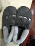洁丽雅男士包跟棉拖鞋男秋冬季室内居家保暖家居加厚全包毛毛棉鞋女冬天 灰色【收藏加购优先发货】 44-45 (适合43-44码) 实拍图