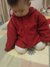 嘟嘟家宝宝连帽外套红色新年加厚冬装男童上衣儿童冬季上衣童装冬款拜年 红色 110 实拍图