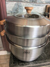 爱仕达（ASD）蒸锅304不锈钢三层家用蒸煮炖汤锅 32CM加高双层蒸笼·原木系列G1 实拍图