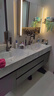 帝王洁具亮面岩板热弯一体盆浴室柜洗脸盆柜卫生间卫浴洗漱台洗手盆柜组合 1.6米豪华收纳镜柜【双盆】X13灰 实拍图