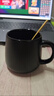 泰禧阁美式黑色马克杯陶瓷家用杯子带盖盖勺ins风小众撞色咖啡杯高颜值 黑银-天籁杯（配盖勺） 实拍图