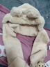 回力（Warrior）小熊帽子女冬季可爱百搭保暖毛绒帽手套连帽围脖围巾一体三件套潮 实拍图