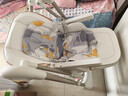 婴之梦宝宝餐椅婴儿0-6岁多功能二合一摇椅可坐躺折叠儿童吃饭餐桌椅 珍白+餐椅摇椅+万向轮+涂鸦软垫 实拍图