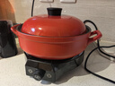 DIKO 陶瓷电火锅分离式砂锅多功能室内电煮锅刷肉锅插电涮火锅煲仔饭煮粥神器厨房烹饪涮肉分体锅 4L 红色（配陶瓷盖） 实拍图