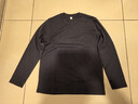 长袖t恤男纯棉秋冬内搭圆领秋衣纯色印花休闲基础打底衫 铁灰【平口袖】 L 120-140斤 实拍图