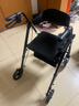康宏奇老年人助力行走器带座椅带轮助行器老人手推车残疾人防摔可坐可推 【曜石黑·升级款】有脚踏/坐高可调（航空铝合金） 实拍图