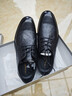 红蜻蜓25秋季商务休闲系带牛皮鞋男手抓皱纹正装德比婚鞋WTA35345黑色39 实拍图