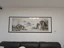 墨派新中式客厅装饰画沙发背景墙挂画办公室山水画横幅手绘国画壁画 江山如画 220*80/实木框+喷绘(适合3.0米沙发) 实木边框 实拍图