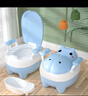 小哈伦儿童马桶婴儿坐便器婴幼儿尿盆小孩宝宝小便器3D软垫坐垫天蓝 实拍图