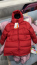 保姆鹅  【风墙】儿童羽绒服宝宝中长款护脸加厚外套保暖童装[NG2664] 中国红 130 实拍图
