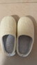 内泊（NEIBO）乳胶棉拖鞋男士室内家居鞋冬季天大码女防滑防臭橡胶软底羊毛黄40 实拍图