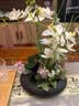 蝴蝶兰仿真花小盆栽假花插花套装客厅餐桌酒店桌面花艺装饰品摆件 黑瓷+白色花 实拍图