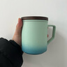 叁旬（sanxun） 知行陶瓷泡茶马克杯带盖过滤水杯女男办公室茶水分离杯子定制 知行马克杯【湖兰釉】 实拍图