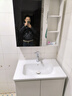 摩伊不锈钢蜂窝铝浴室柜组合太空铝圆角洗漱台陶瓷一体盆洗手脸盆柜 对开门-普通半封直角镜柜-70cm 实拍图