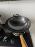 古臻匠炒菜不易粘无涂层精铁锅锤纹家用燃气灶电磁炉平底圆底炒锅已开锅 有耳款圆底 (3-5人）+锅盖 34cm 实拍图