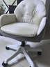 科润沙发电脑椅人体工学椅子办公学习家用舒适久坐卧室化妆宿舍书桌椅 双层款-婴肤科技布-卡其色-3级防爆气杆 不可调节 固定扶手 双层加厚软包 实拍图