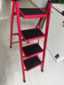 忆琳居梯子家用安全人字梯折叠梯伸缩多功能楼梯便捷扶梯加厚红色四步 实拍图